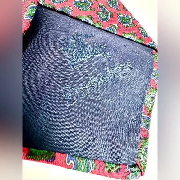 Burberry Vibrant Paisley Print Tie 100% silk. Hand sewn in USA - Picture 5 of 7